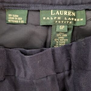 Ralph Lauren Linen High Waisted Blue Pants